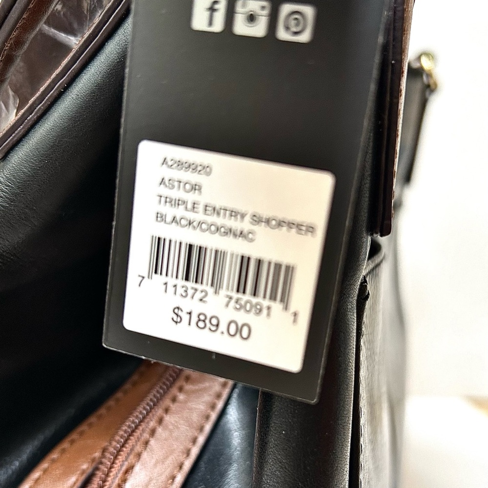 NWT Tignanello Leather Embossed Two-Toned Large Satchel. Comes with a dust bag. - Picture 11 of 15